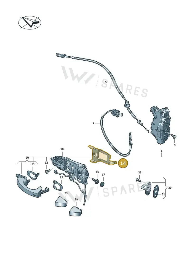 2GC837162A — Volkswagen T-Roc Cabriolet (2019-2025) diagram 2gk837000, position 14
