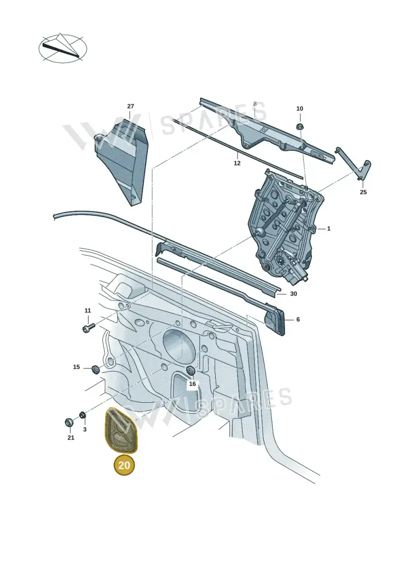 2GC839916A — Volkswagen T-Roc Cabriolet (2019-2025) diagram 2gk839500, position 20