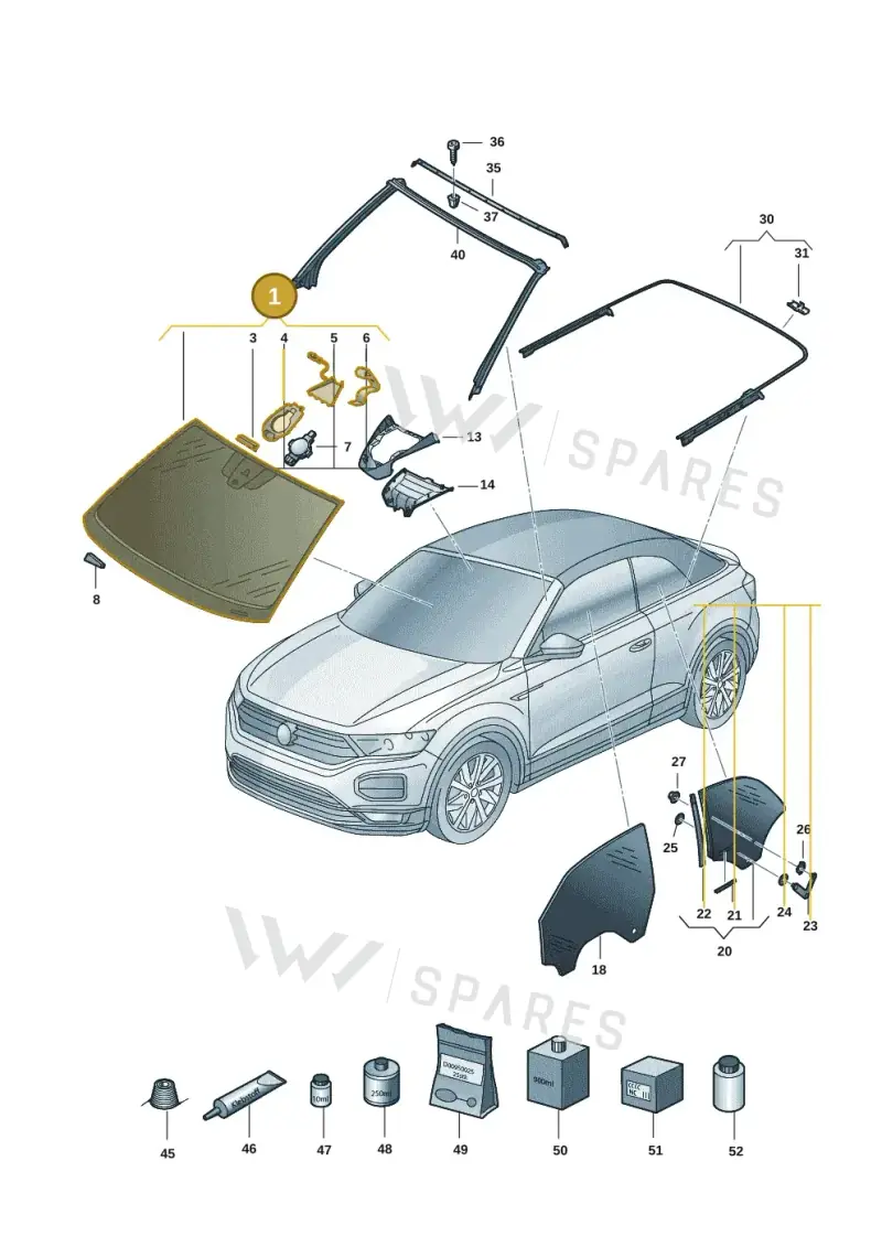 2GC845011BNVB — Volkswagen T-Roc Cabriolet (2019-2025) diagram 2gk845000, position 1