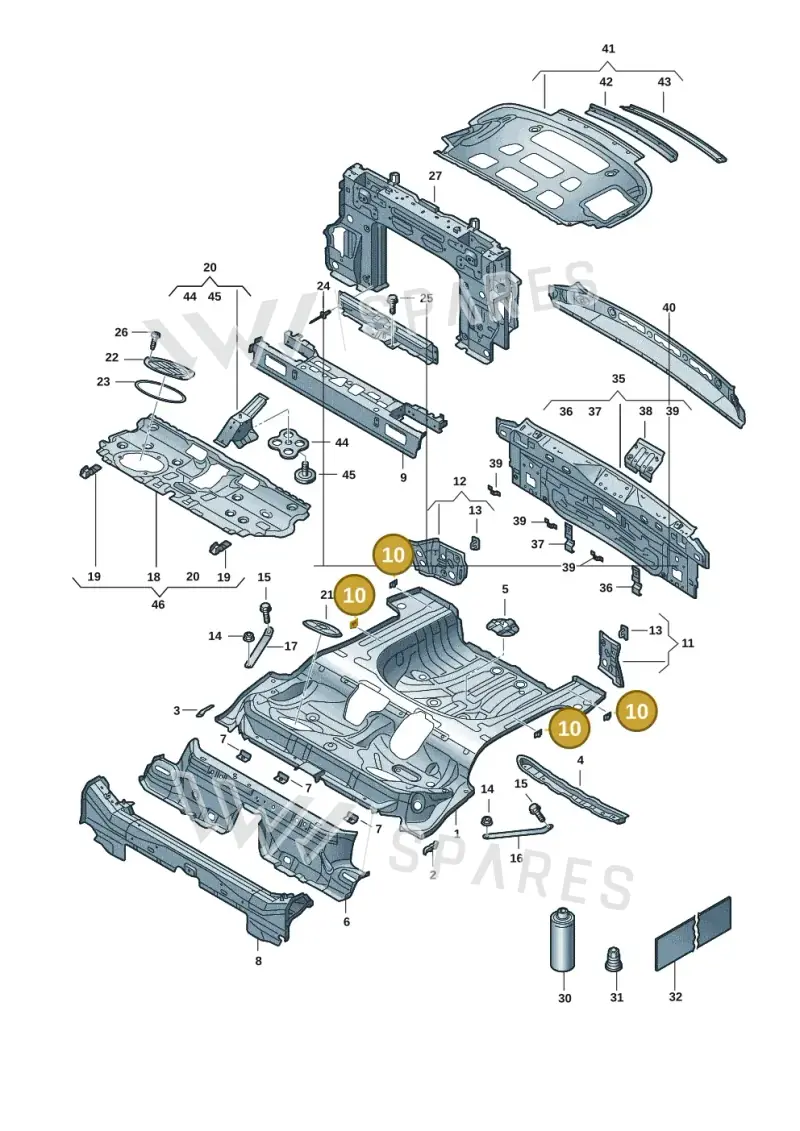 2GC863234A — Volkswagen T-Roc Cabriolet (2019-2025) diagram 2gk803020, position 10
