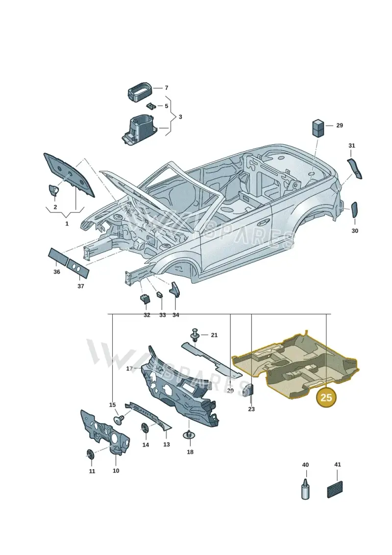 2GC863919A — Volkswagen T-Roc Cabriolet (2019-2025) diagram 2gk863200, position 25
