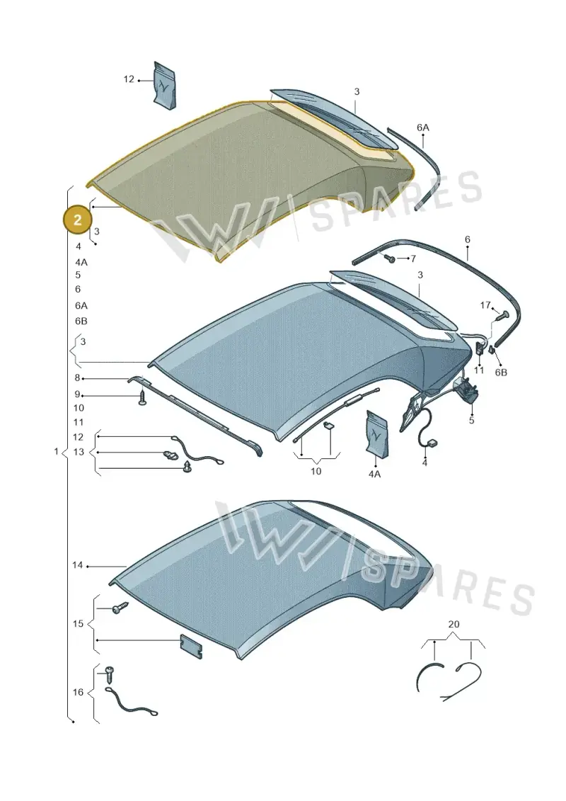 2GC8710362Y5 — Volkswagen T-Roc Cabriolet (2019-2025) diagram 718871000, position 2