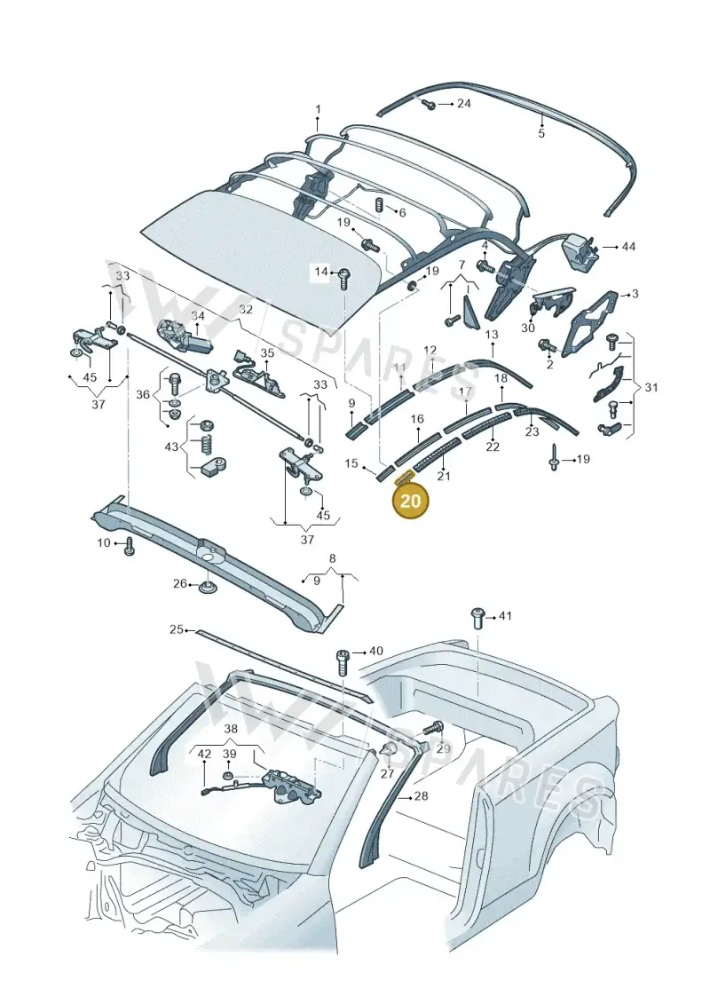 2GC871357 — Volkswagen T-Roc Cabriolet (2019-2025) diagram 718871100, position 20