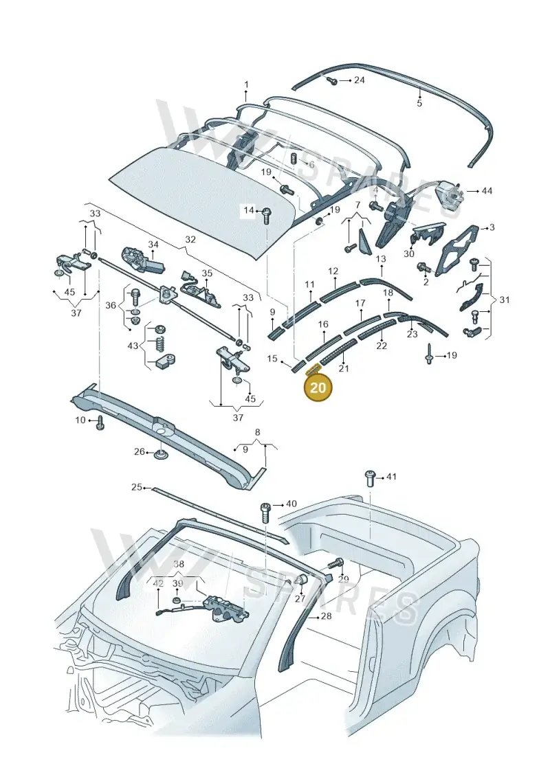 2GC871358 — Volkswagen T-Roc Cabriolet (2019-2025) diagram 718871100, position 20