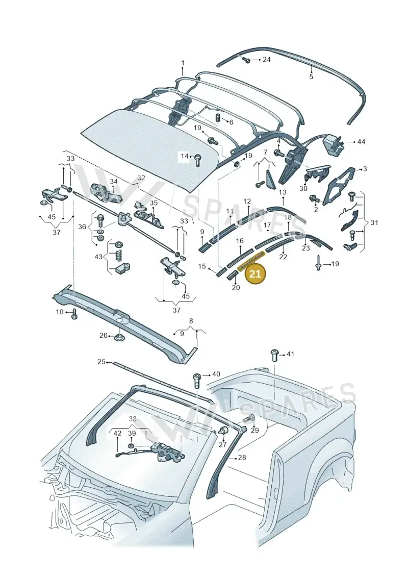 2GC871361 — Volkswagen T-Roc Cabriolet (2019-2025) diagram 718871100, position 21