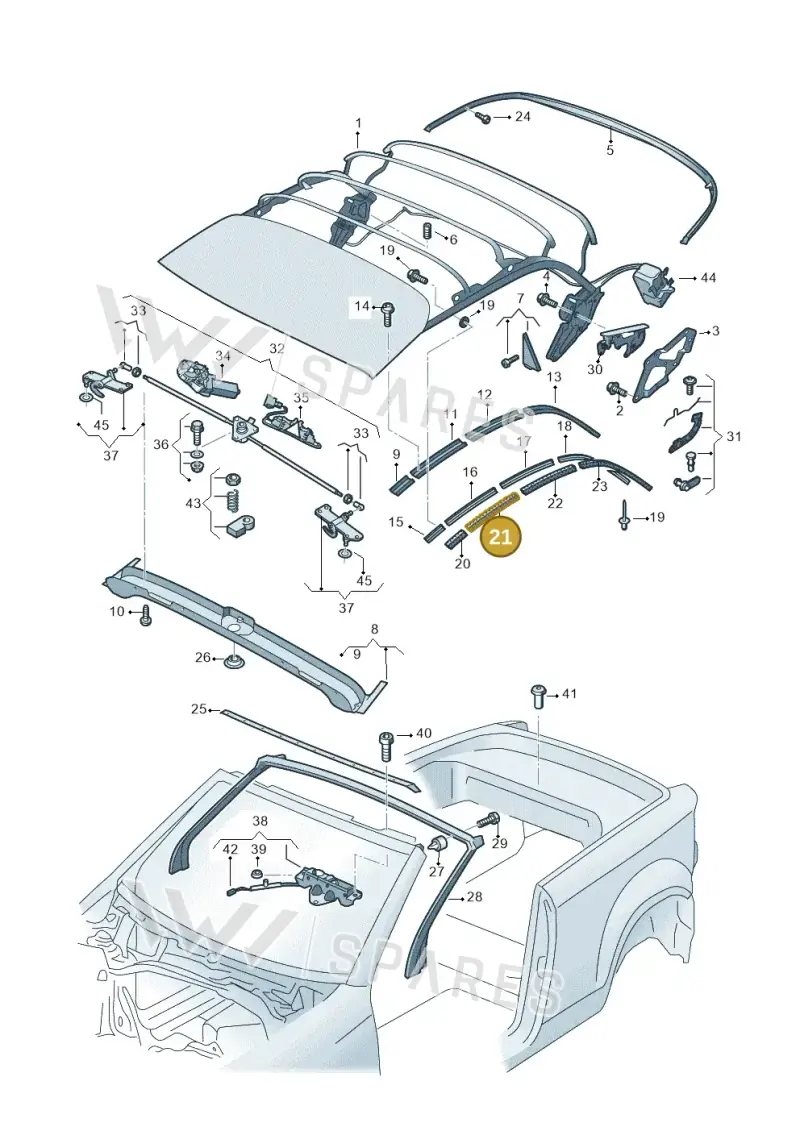 2GC871362 — Volkswagen T-Roc Cabriolet (2019-2025) diagram 718871100, position 21