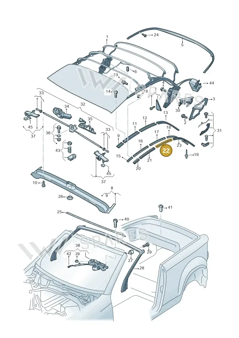 2GC871419 — Volkswagen T-Roc Cabriolet (2019-2025) diagram 718871100, position 22