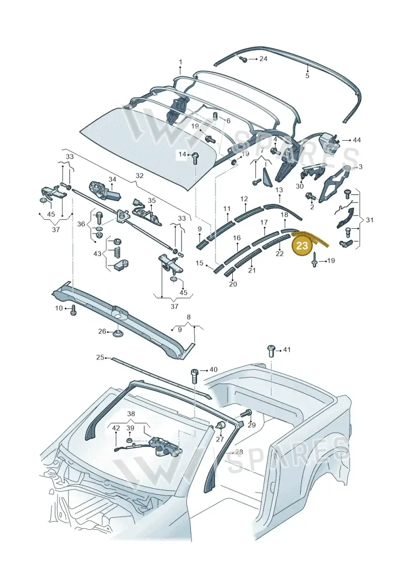 2GC871631 — Volkswagen T-Roc Cabriolet (2019-2025) diagram 718871100, position 23
