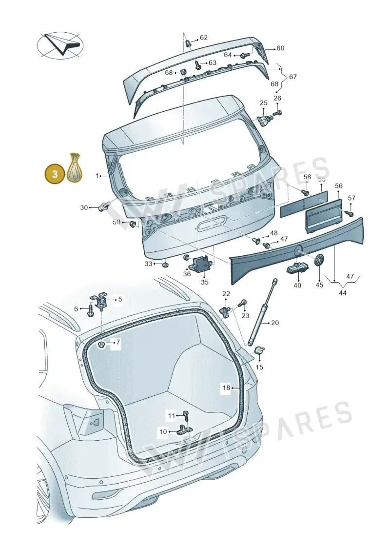 2GC898617 — Volkswagen T-Cross 1,0 (2018-2024) diagram 587827000, position 3