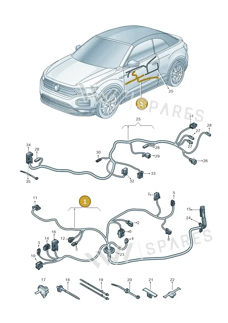 2GC971121E — Volkswagen T-Roc Cabriolet (2019-2025) diagram 2gk972033, position 1