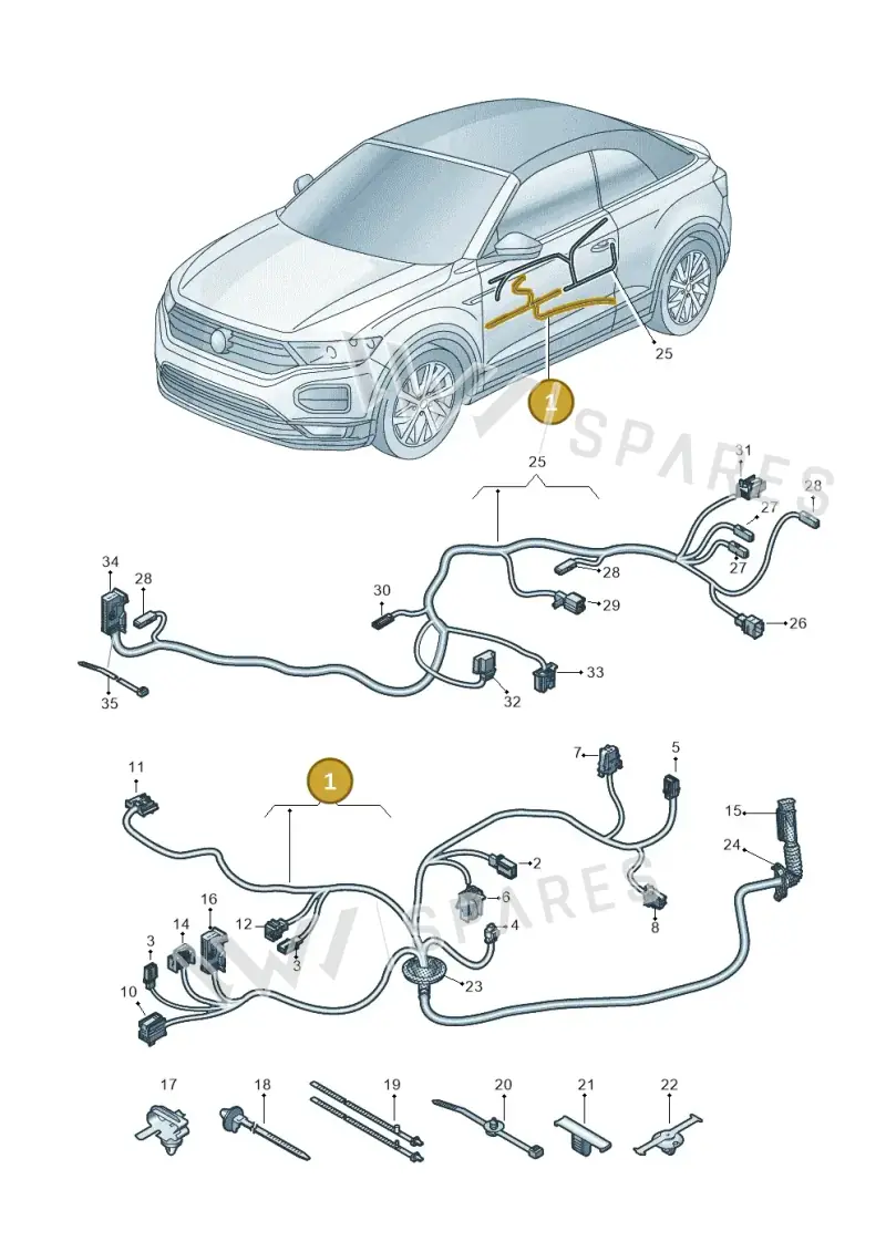2GC971121J — Volkswagen T-Roc Cabriolet (2019-2025) diagram 2gk972033, position 1