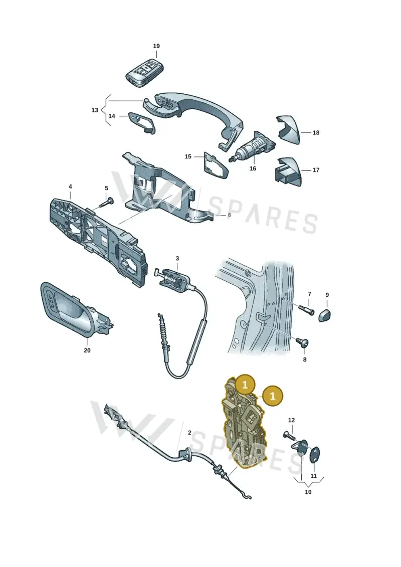 2GJ837015A — Volkswagen Taos 1.4 (2020-2024) diagram 2gm837000, position 1