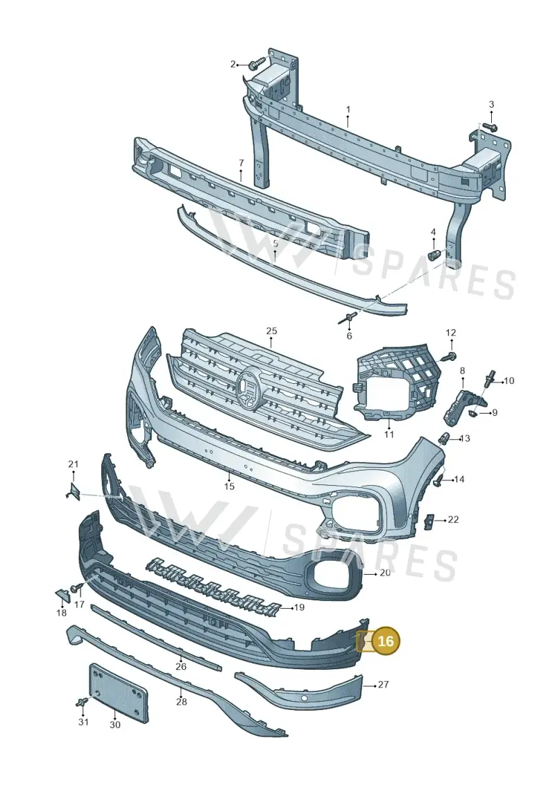 2GM805903C9B9 — Volkswagen T-Cross 1,0 (2018-2024) diagram 587807000, position 16