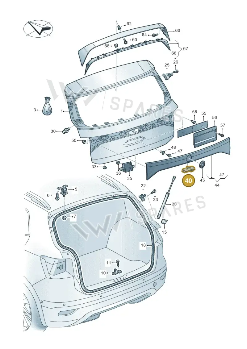 2GM827566 — Volkswagen T-Cross 1,0 (2018-2024) diagram 587827000, position 40