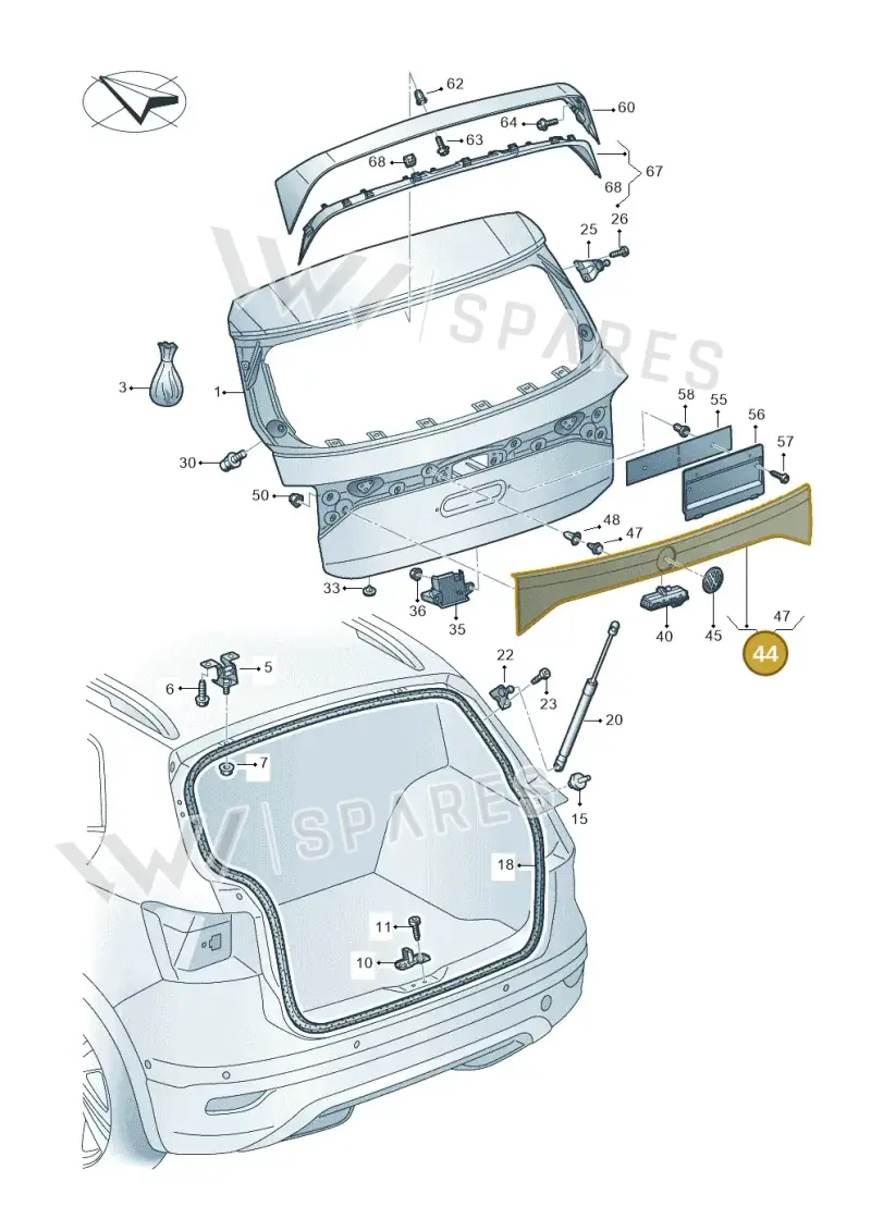 2GM827578A041 — Volkswagen T-Cross 1,0 (2018-2024) diagram 587827000, position 44