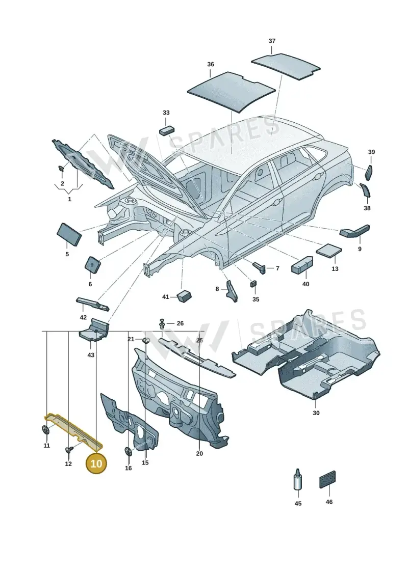 2GM863993A — Volkswagen Taigo (2021-2024) diagram 2f0863200, position 10