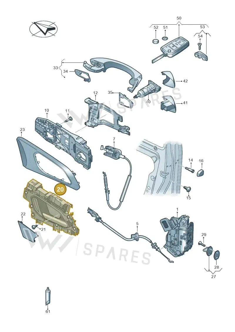 2GN837113AUBN — Volkswagen T-Cross (2018-2025) diagram 587837000, position 20