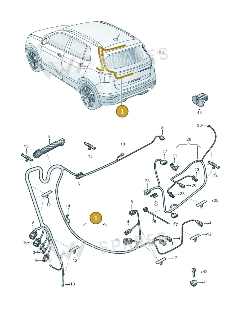 2GN971147AA — Volkswagen T-Cross (2018-2025) diagram 587972050, position 1
