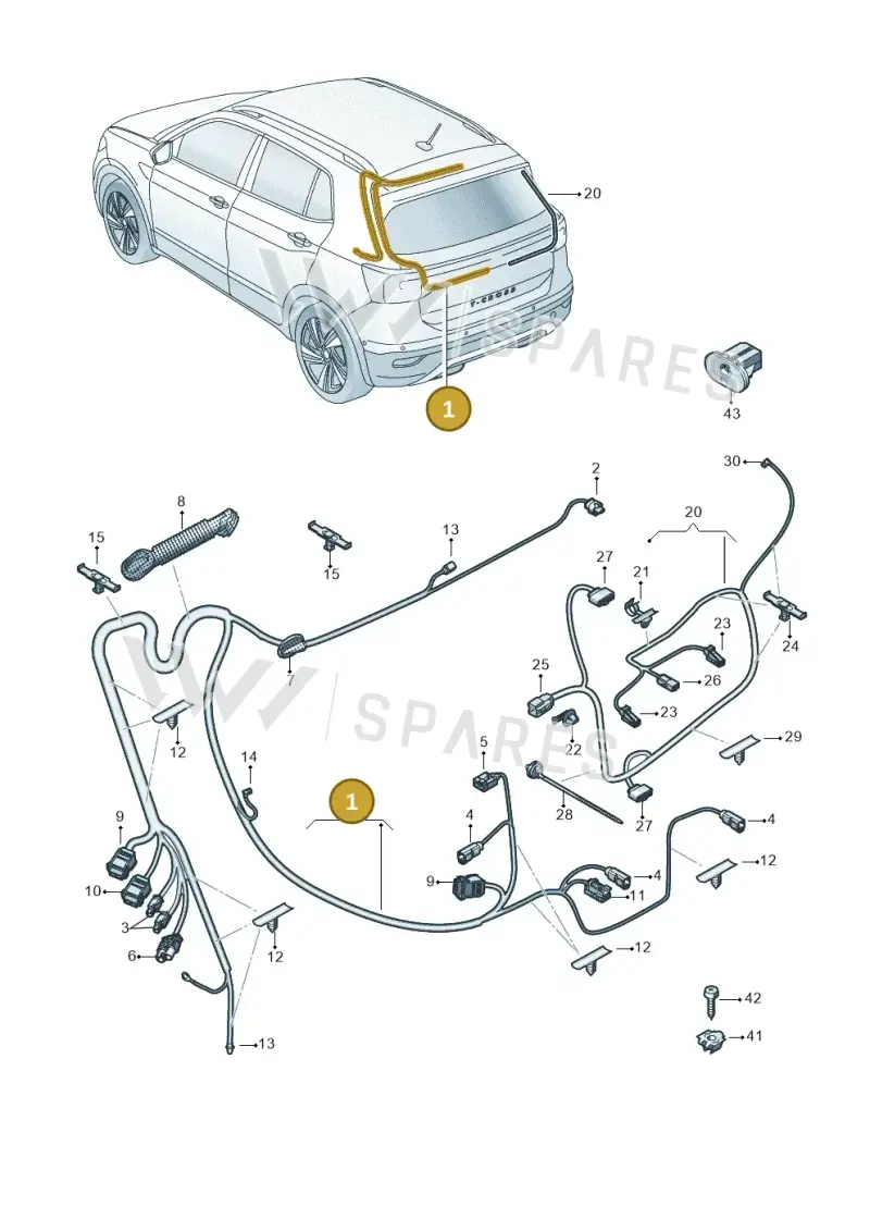 2GN971147AD — Volkswagen T-Cross (2018-2025) diagram 587972050, position 1