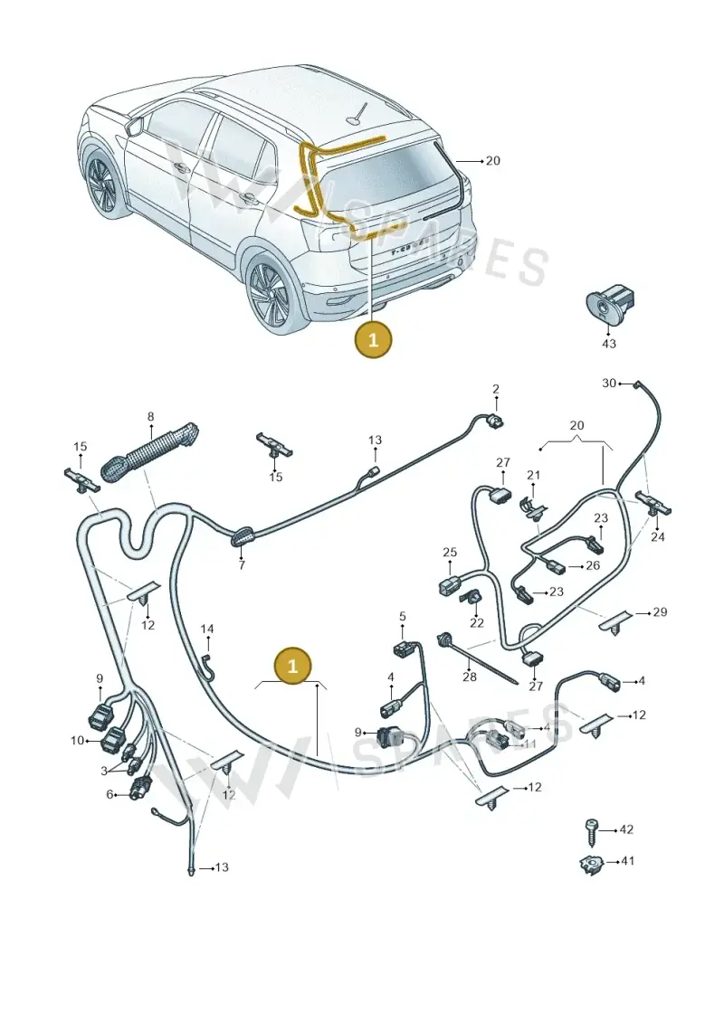 2GN971147P — Volkswagen T-Cross (2018-2025) diagram 587972050, position 1