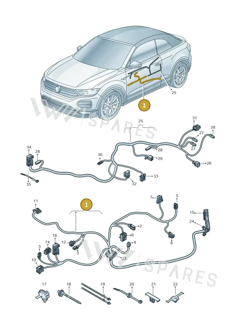 2GR971120S — Volkswagen T-Roc Cabriolet (2019-2025) diagram 2gk972033, position 1