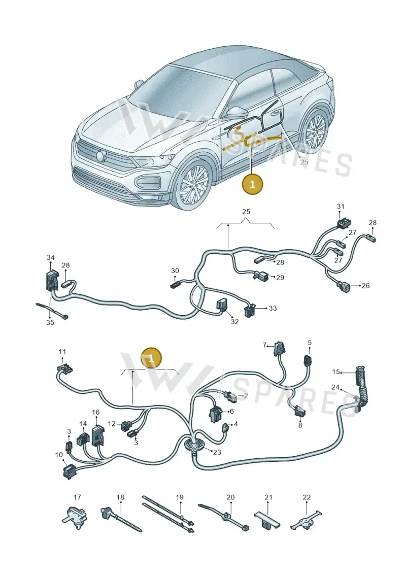 2GR971121F — Volkswagen T-Roc Cabriolet (2019-2025) diagram 2gk972033, position 1