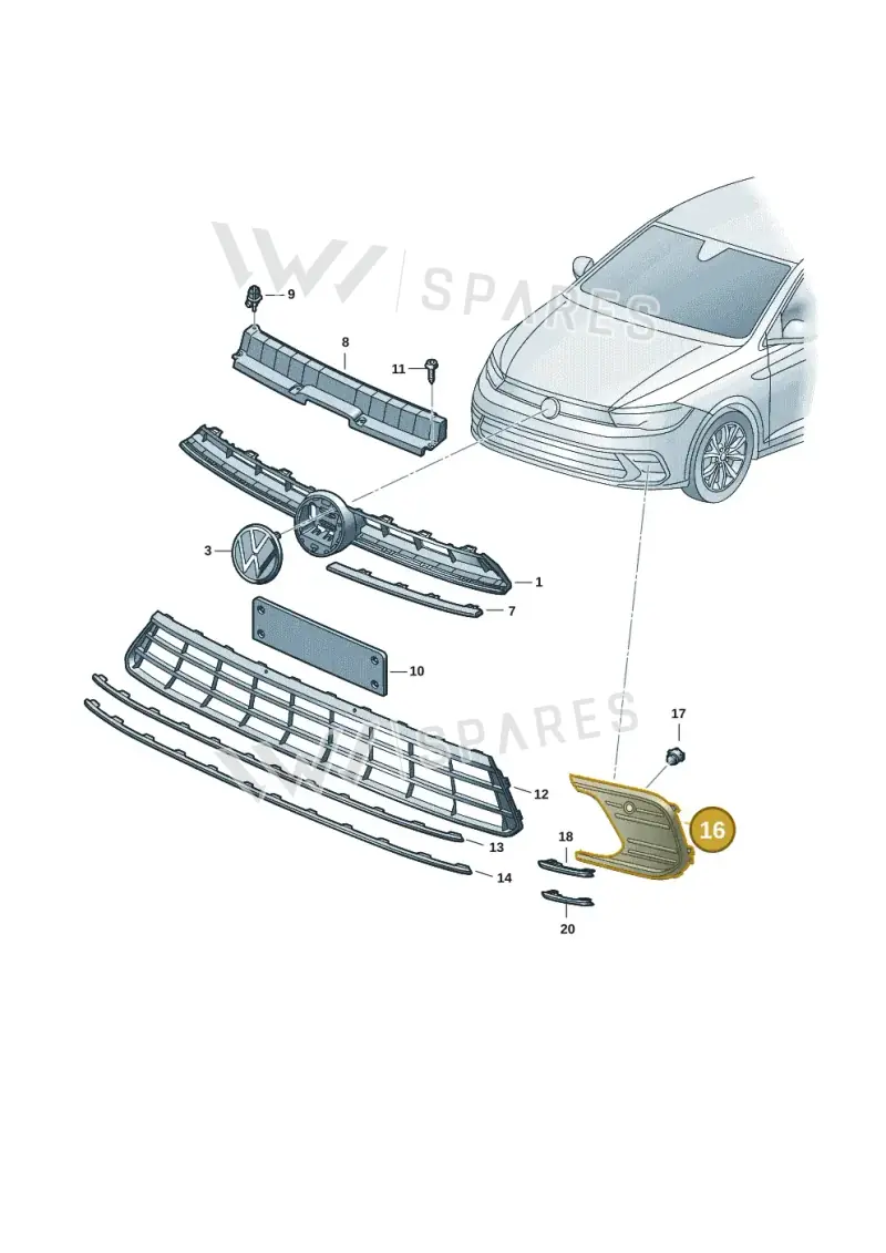 2GS853665E9B9 — Volkswagen Polo (2017-2025) diagram 837853000, position 16