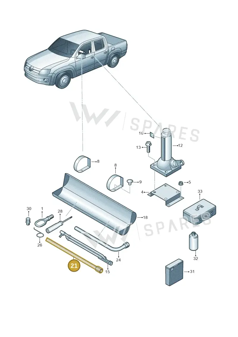 2H0012163 — Volkswagen Amarok twin cab (2012-2016) diagram 683012000, position 21