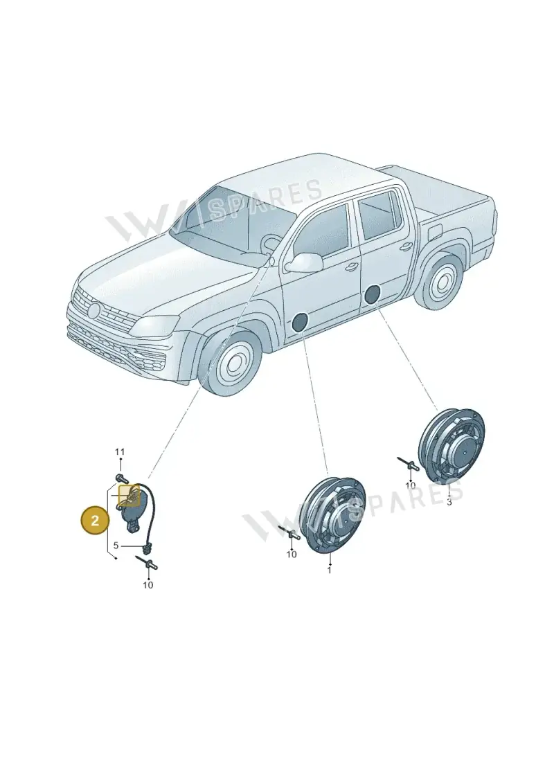 2H0035242A — Volkswagen Amarok (2016-2022) diagram 894035350, position 2