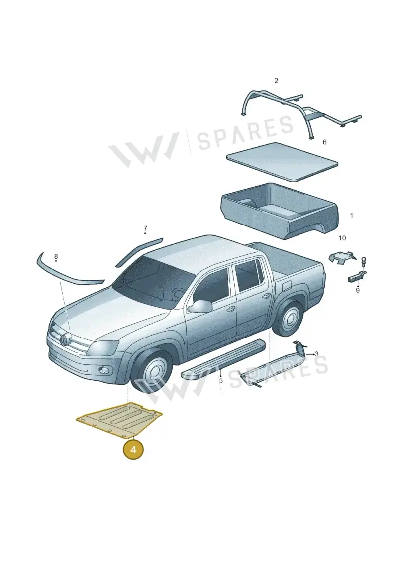 2H0071003A — Volkswagen Amarok twin cab (2012-2016) diagram 683099100, position 4