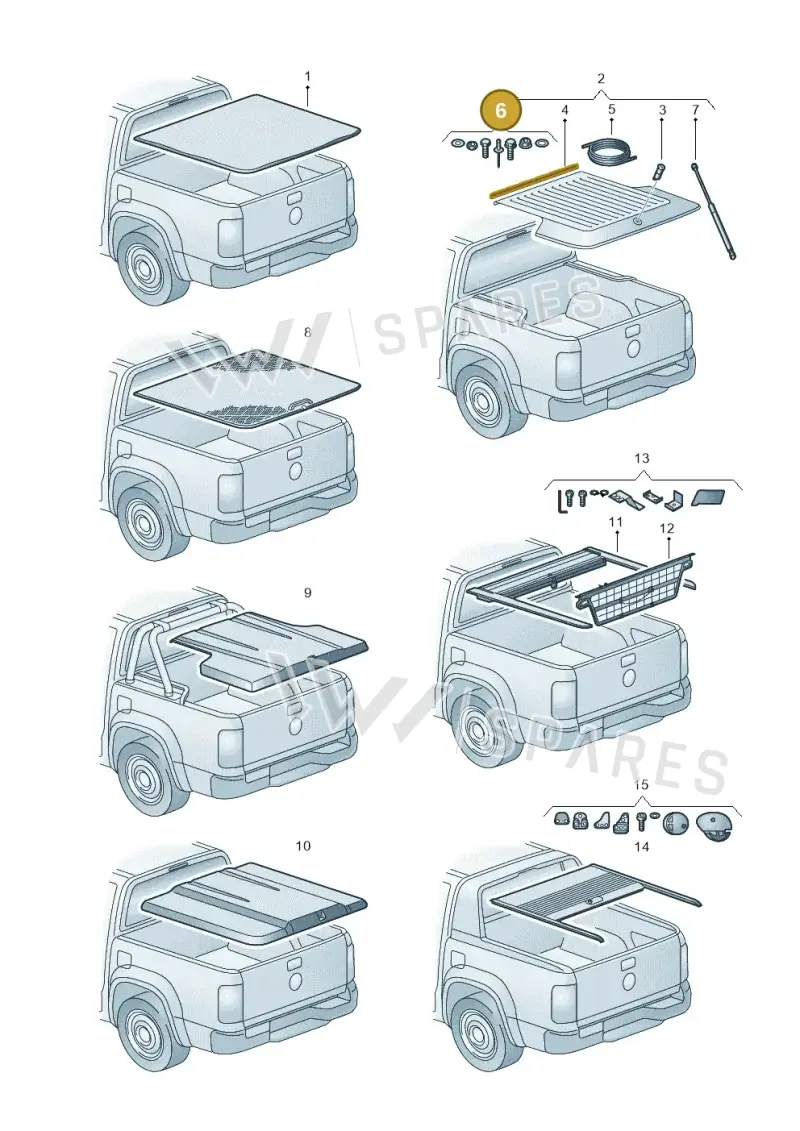 2H0071749 — Volkswagen Amarok (2016-2022) diagram 894071055, position 6