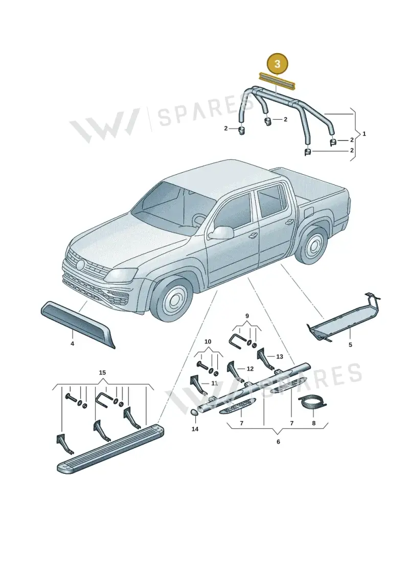2H0071830 — Volkswagen Amarok (2016-2022) diagram 894071055, position 3