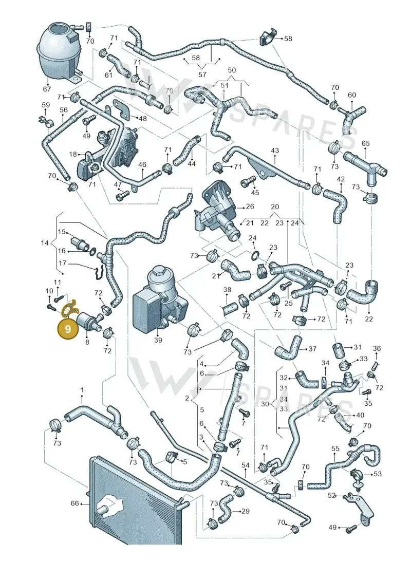 2H0121079S — Volkswagen Amarok twin cab (2012-2016) diagram 683121500, position 9