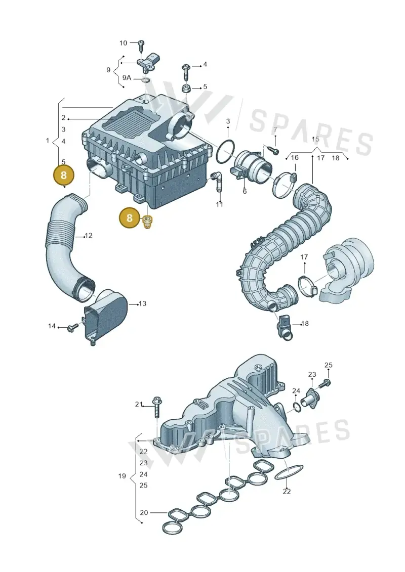 2H0129669 — Volkswagen Amarok twin cab (2012-2016) diagram 683129500, position 8
