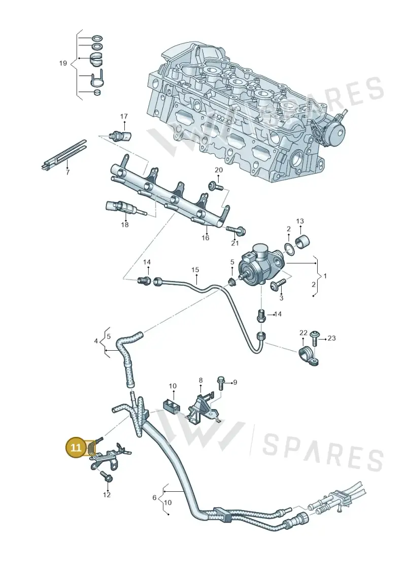 2H0131563F — Volkswagen Amarok twin cab (2016-2022) diagram 683133600, position 11