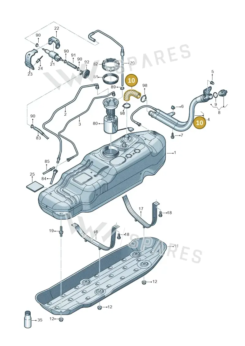 2H0201143 — Volkswagen Amarok twin cab (2012-2016) diagram 749201600, position 10