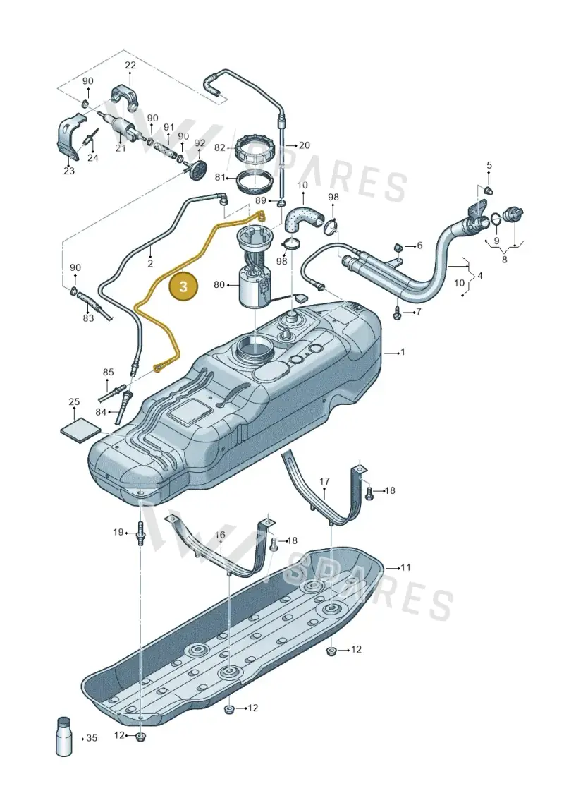 2H0201360B — Volkswagen Amarok twin cab (2012-2016) diagram 749201600, position 3