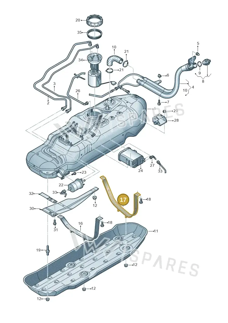 2H0201654F — Volkswagen Amarok twin cab (2012-2016) diagram 683201410, position 17