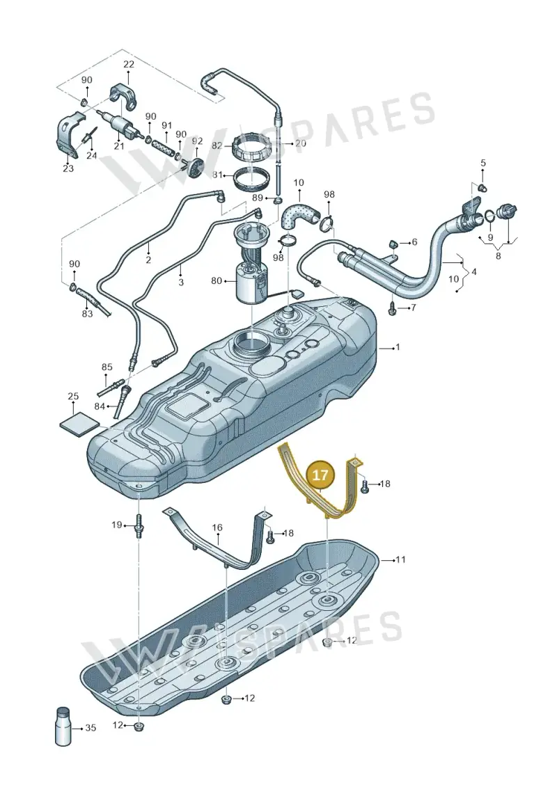 2H0201654F — Volkswagen Amarok twin cab (2012-2016) diagram 749201600, position 17