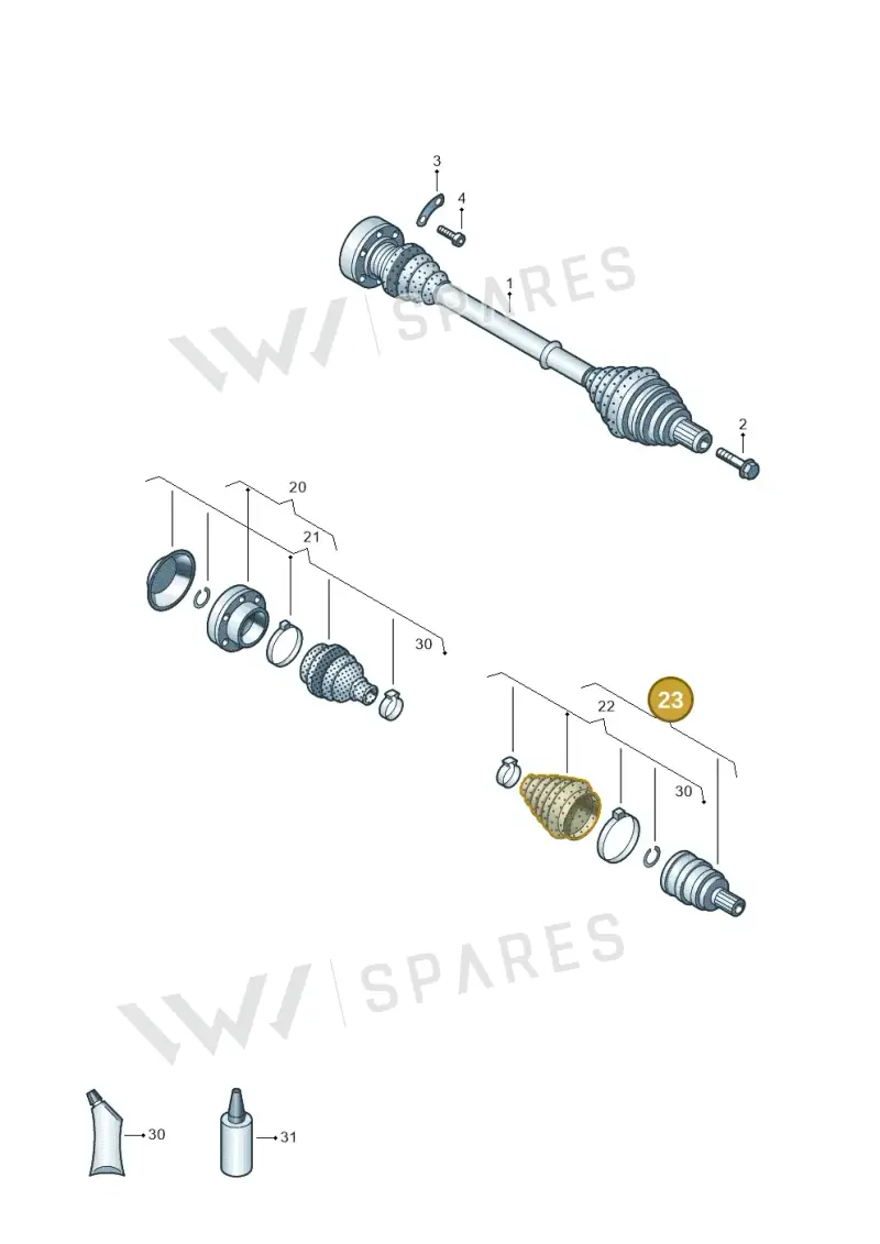 2H0498099A — Volkswagen Amarok twin cab (2016-2022) diagram 894407200, position 23