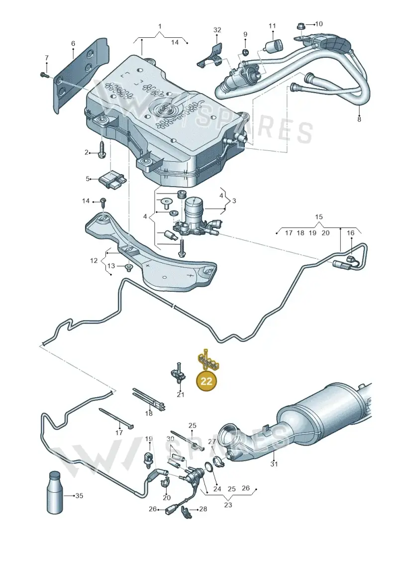 2H0611793 — Volkswagen Amarok twin cab (2016-2022) diagram 894253560, position 22