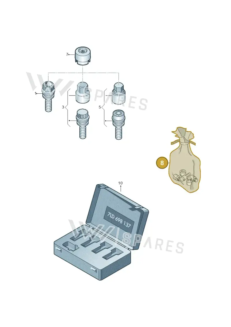 2H0698137A — Volkswagen Transp. dropside (2011-2015) diagram 616601850, position 8