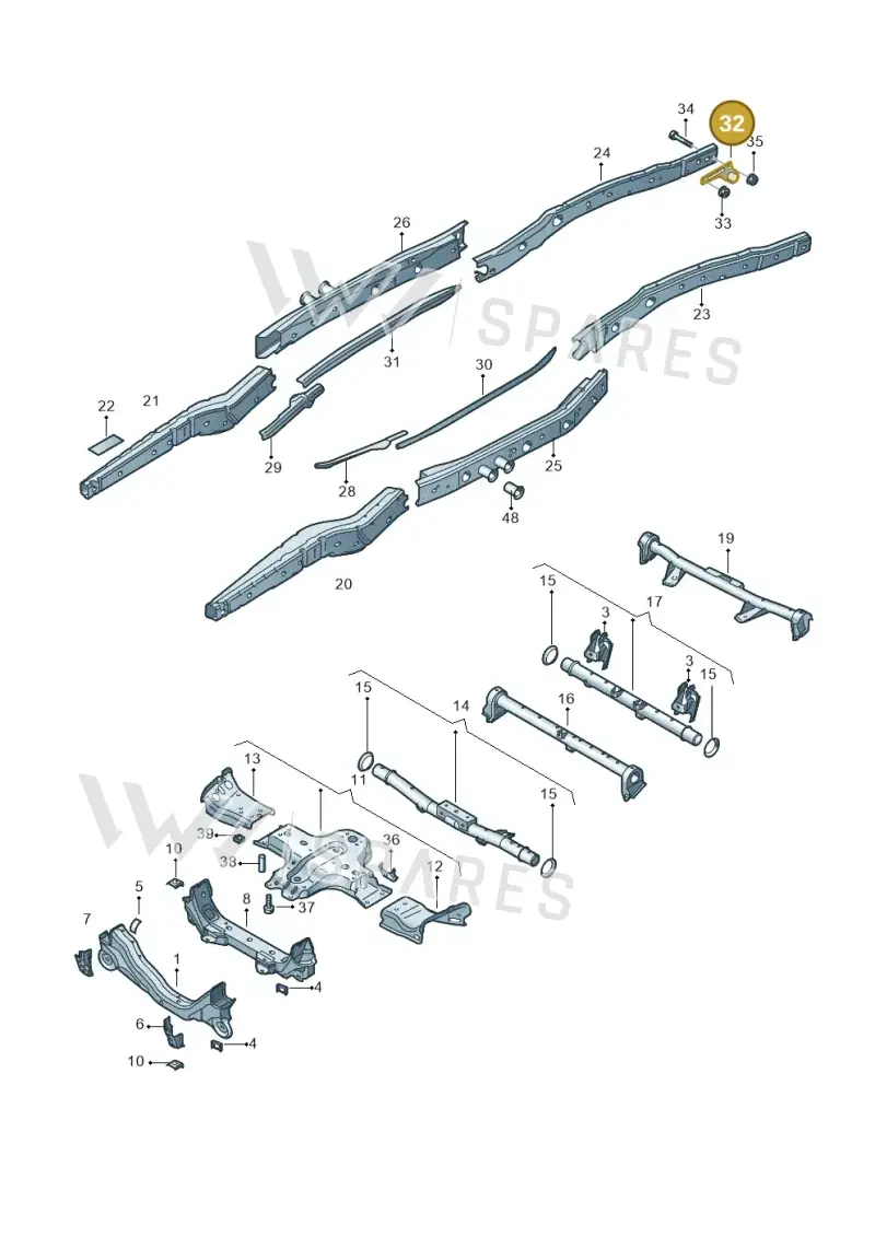 2H0803615 — Volkswagen Amarok twin cab (2016-2022) diagram 894800150, position 32