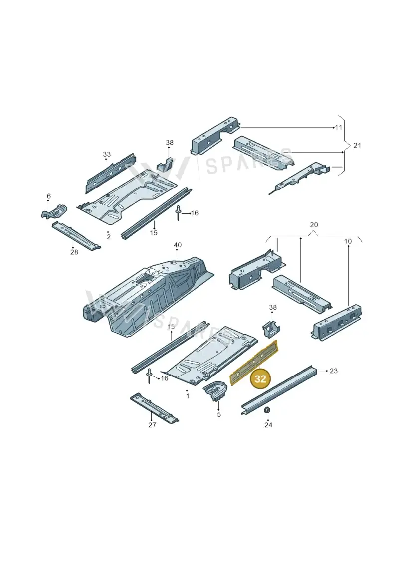 2H0803751B — Volkswagen Amarok (2022-) diagram 683803000, position 32