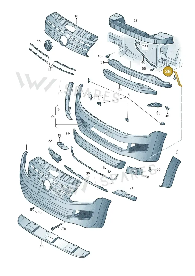 2H0805697B — Volkswagen Amarok twin cab (2012-2016) diagram 749807000, position 36