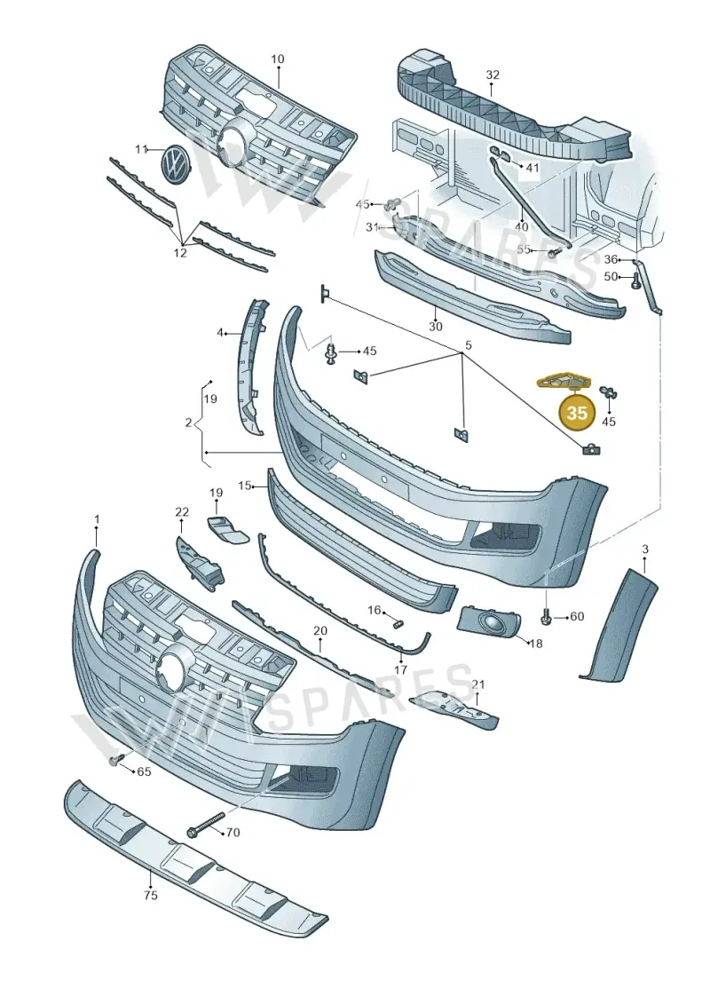 2H0807183A — Volkswagen Amarok twin cab (2012-2016) diagram 749807000, position 35