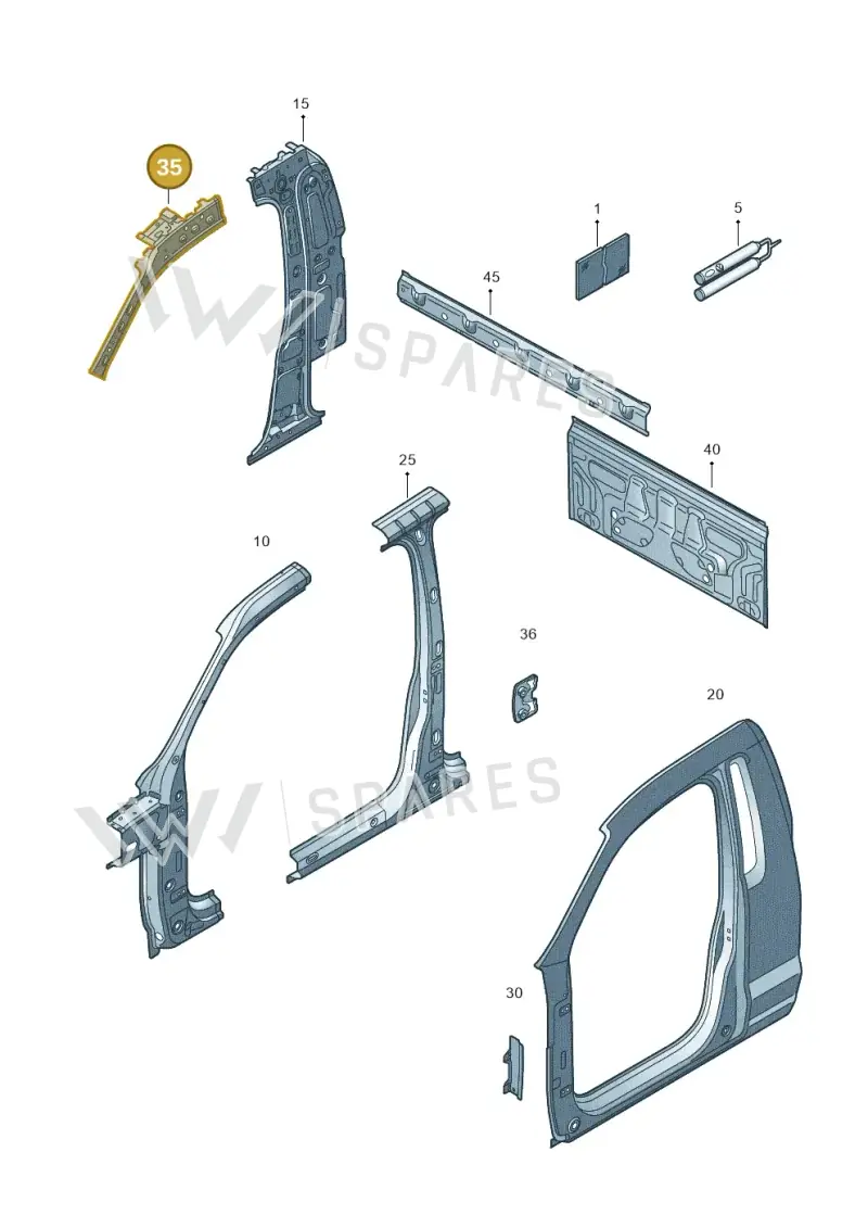 2H0810104B — Volkswagen Amarok twin cab (2016-2022) diagram 683809000, position 35