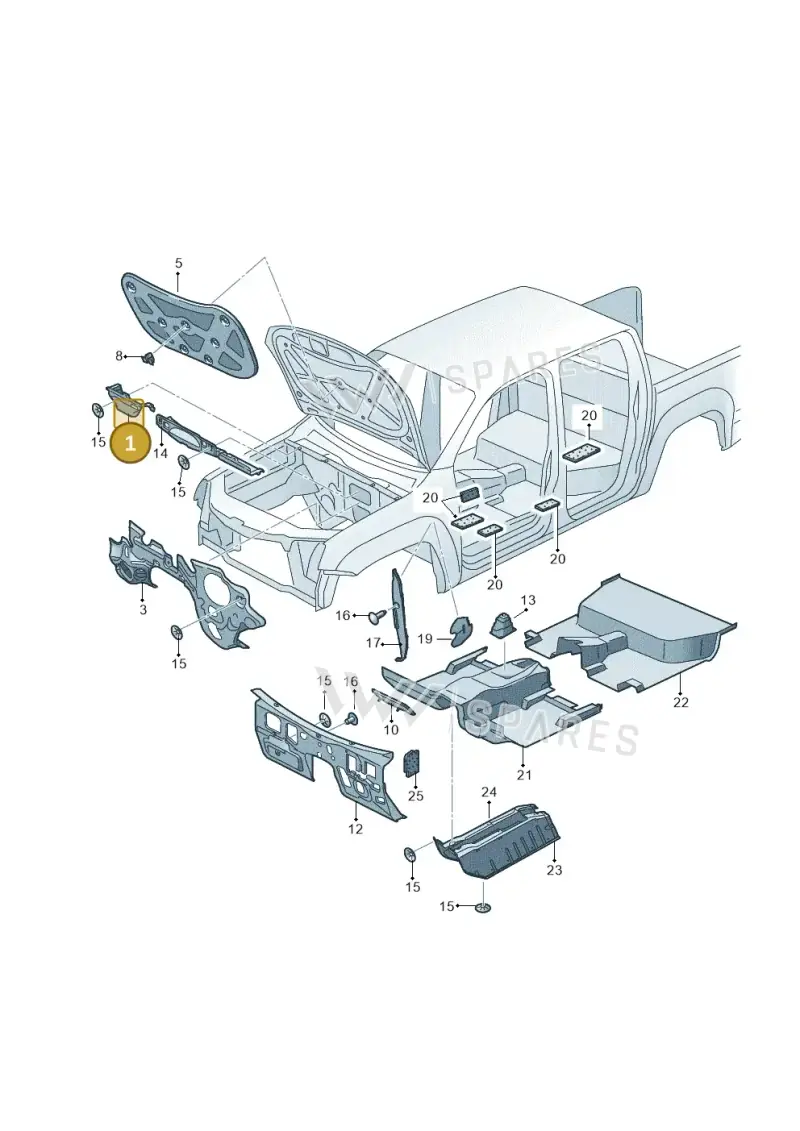 2H0817197A — Volkswagen Amarok twin cab (2012-2016) diagram 683863200, position 1