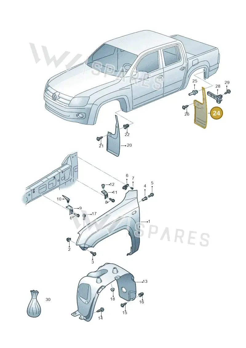 2H0821812F9B9 — Volkswagen Amarok twin cab (2016-2022) diagram 894821000, position 24