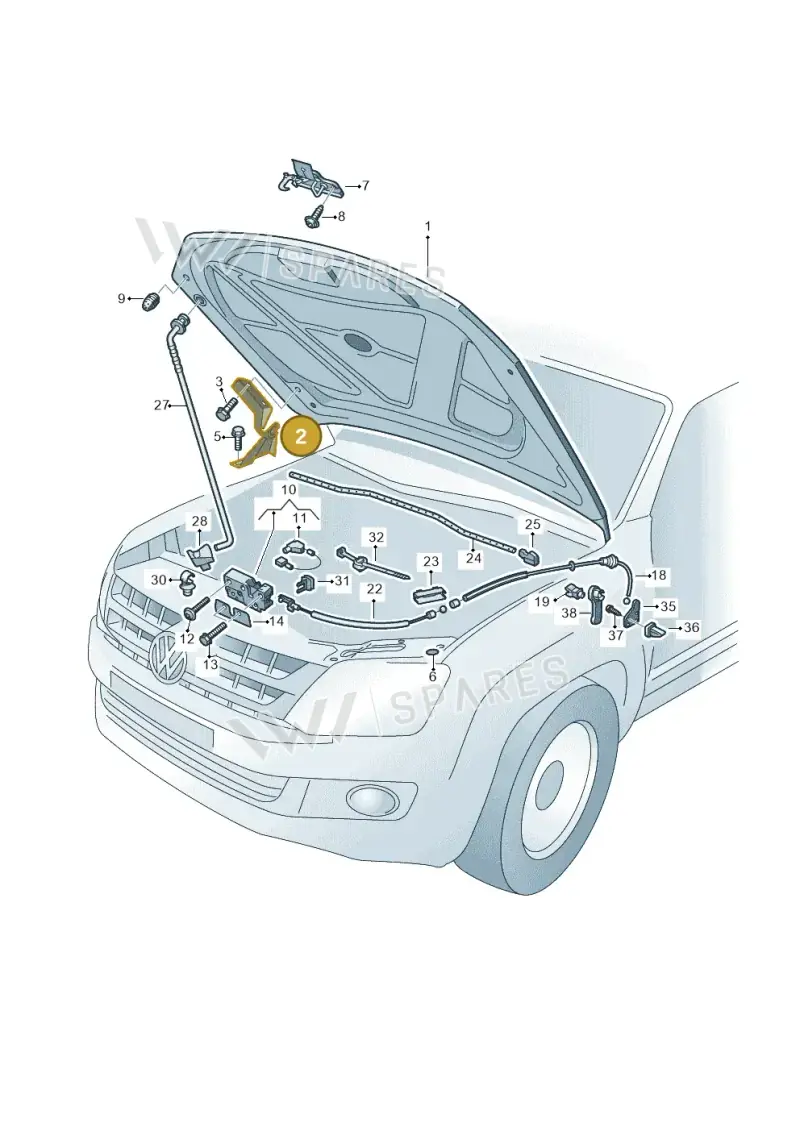 2H0823301A — Volkswagen Amarok twin cab (2022-) diagram 749823000, position 2